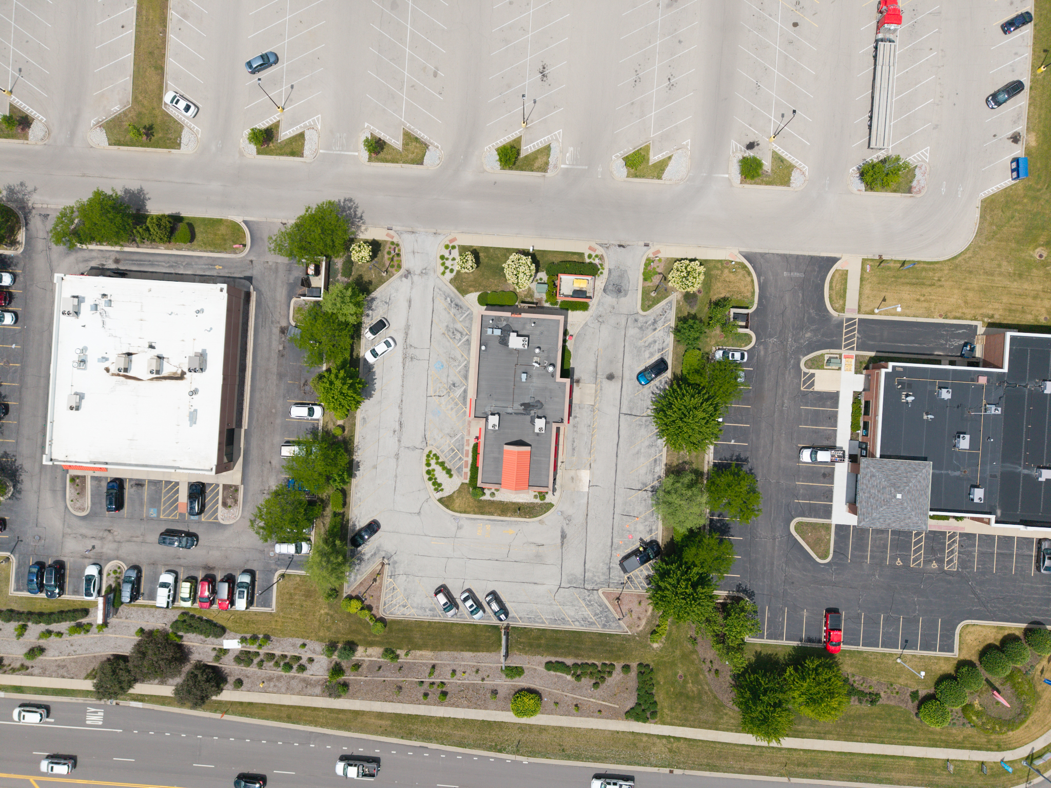 Commercial property aerial view