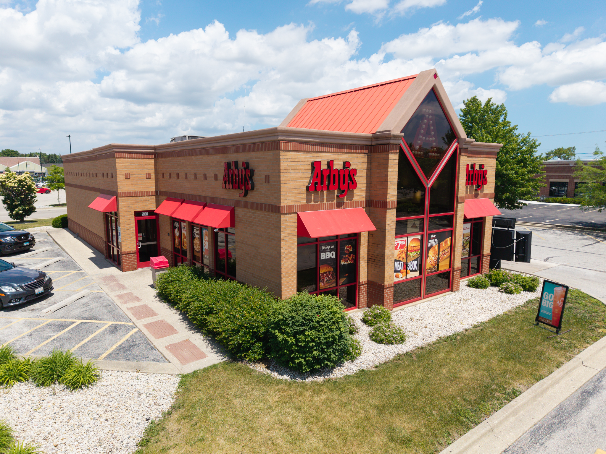 Commercial property aerial view